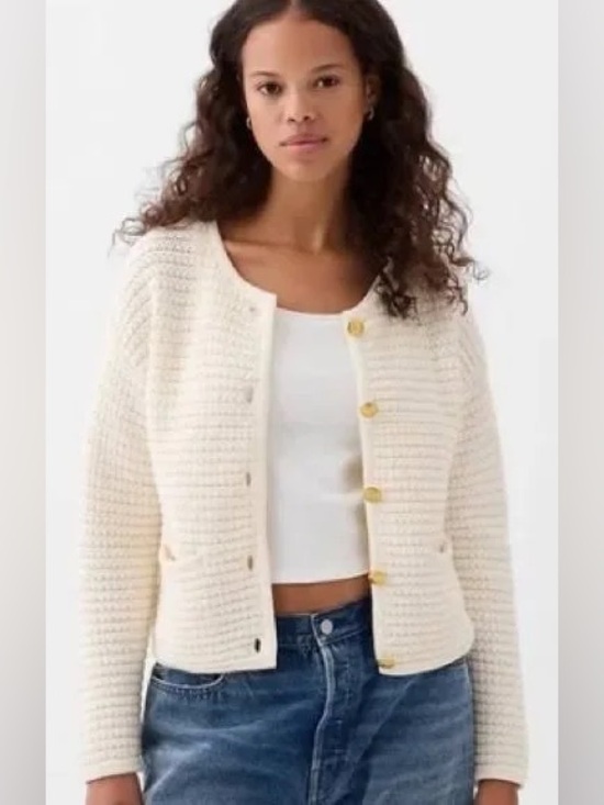 GAP Sweaters - 100% Cotton Textured Sweater Jacket petite XS